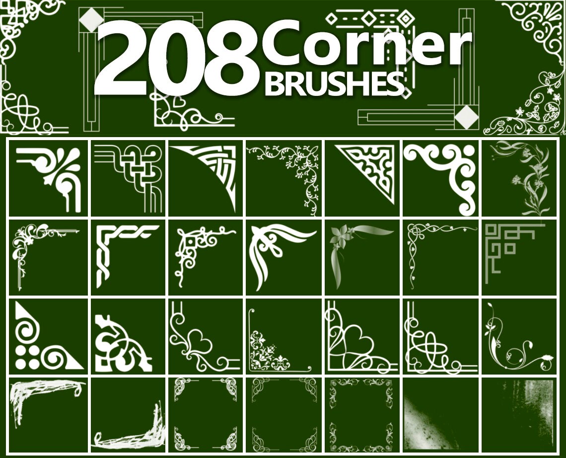 Corner Brushes ABR, Angle Background, Pattern Brushes