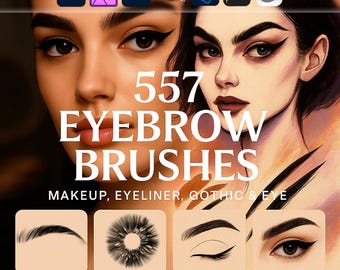 Eyebrow Brushes – Makeup, Eyeliner, Gothic & Eye Brushes ABR for Photoshop, GIMP, Procreate, Corneas, Eye shadow