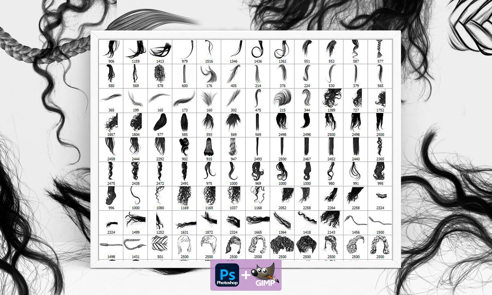 Hair Brushes Digital Hair Wigs ABR Curls Brushes Etsy