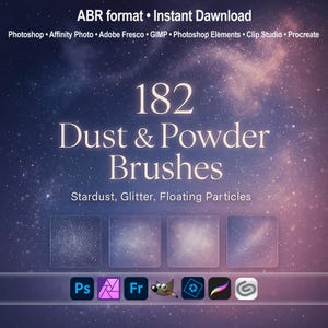 Dust & Powder Overlay Brushes ABR | Stardust, Glitter, Floating Particles for Photoshop, Procreate, GIMP and More