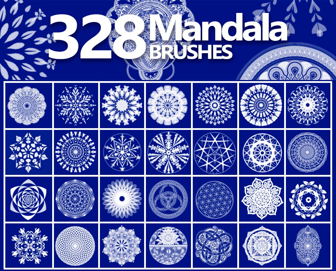Mandala Brushes, Digital Patterns, Ornament ABR Decorations