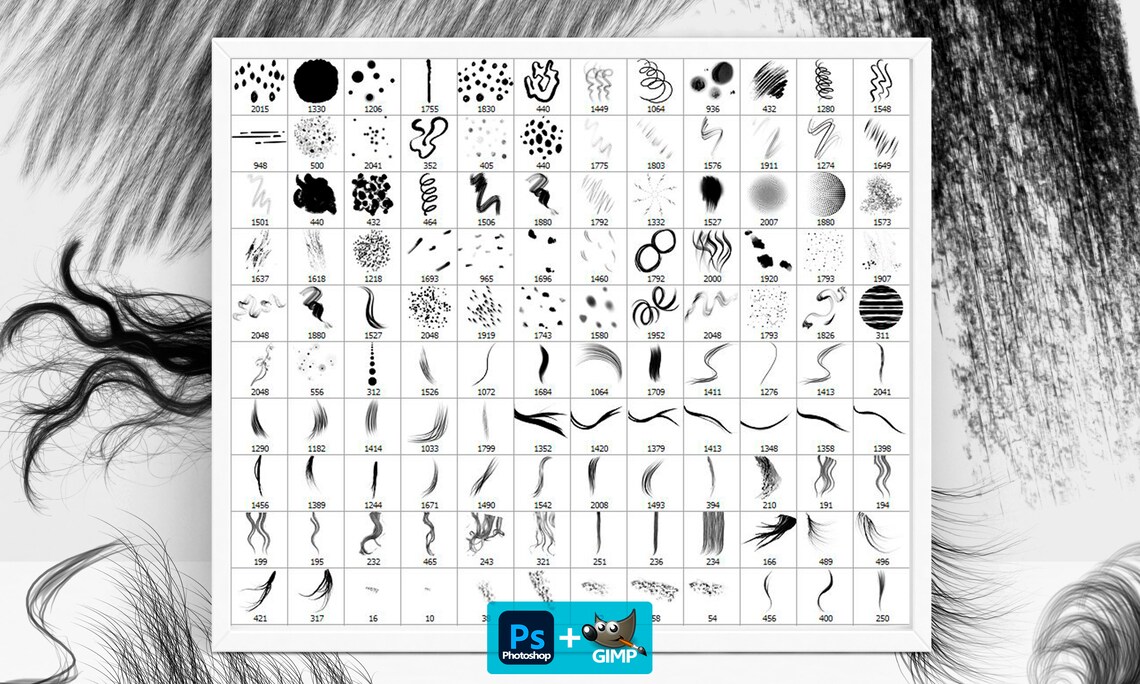 Hair Brushes Strands of Hairs ABR Hairstyle Etsy