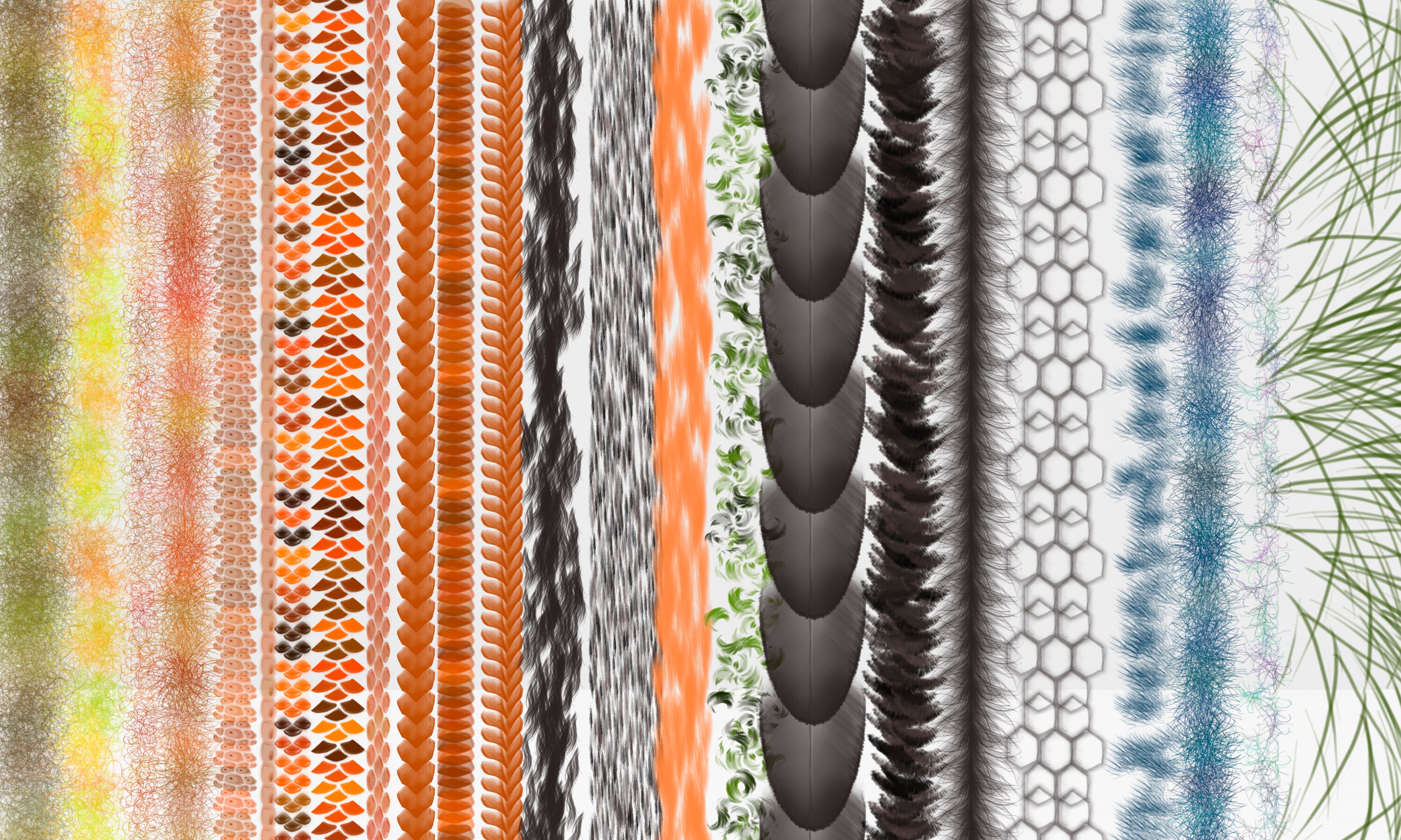 Fur Brushes Animal Hair Brushes Animal Brushes Textures | Etsy UK