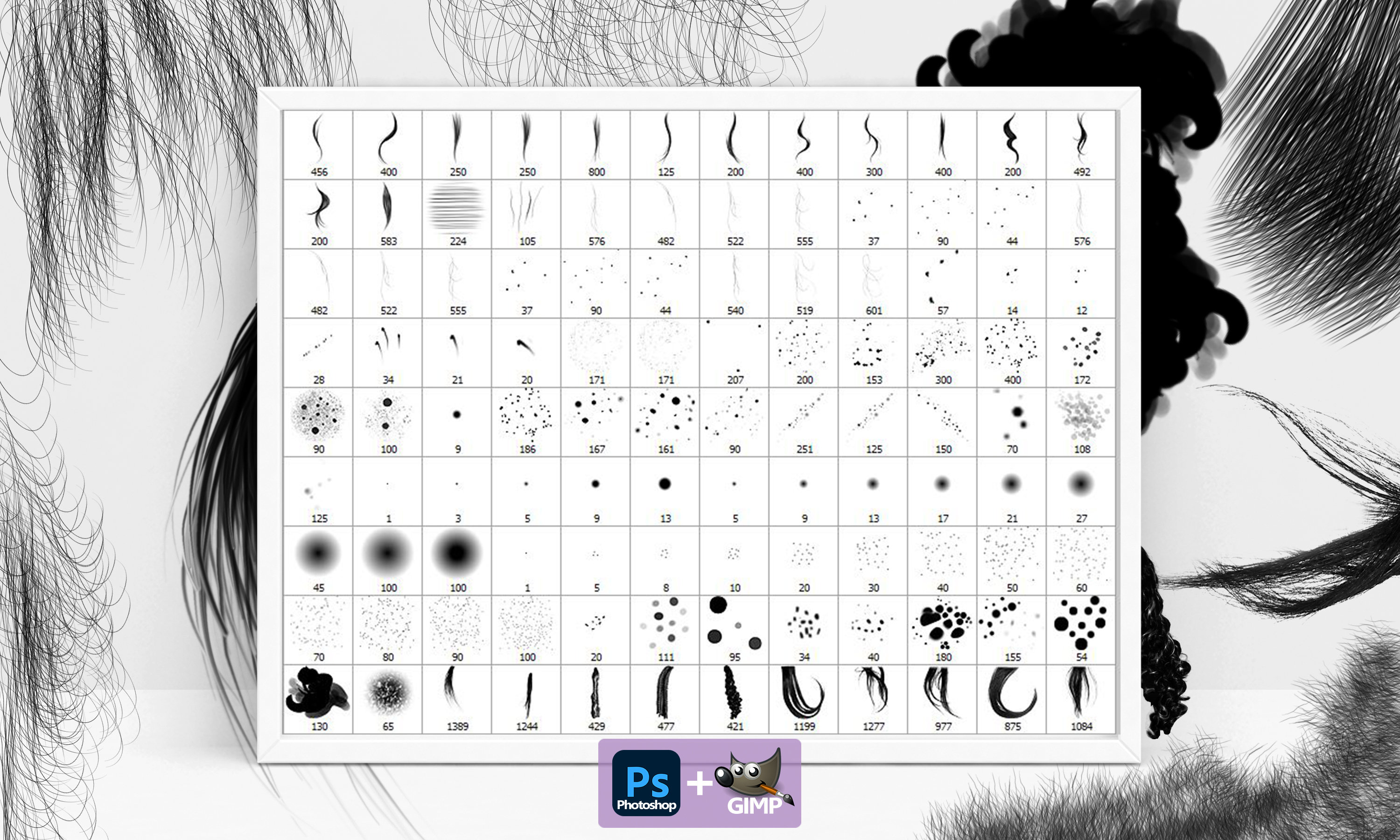 Hair Brushes Digital Hair Wigs ABR Curls Brushes Etsy