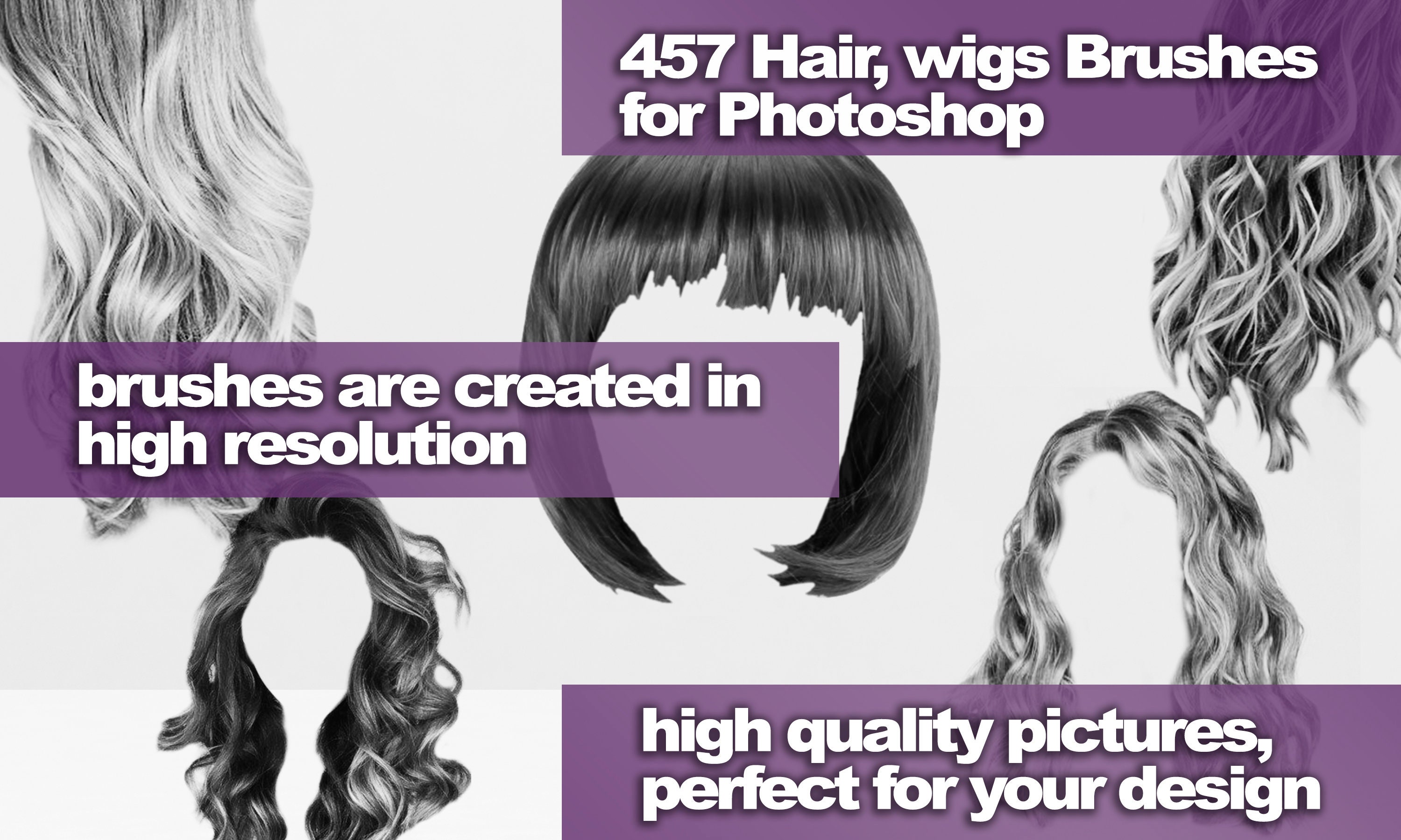 Hair Brushes Digital Hair Wigs ABR Curls Brushes Etsy UK