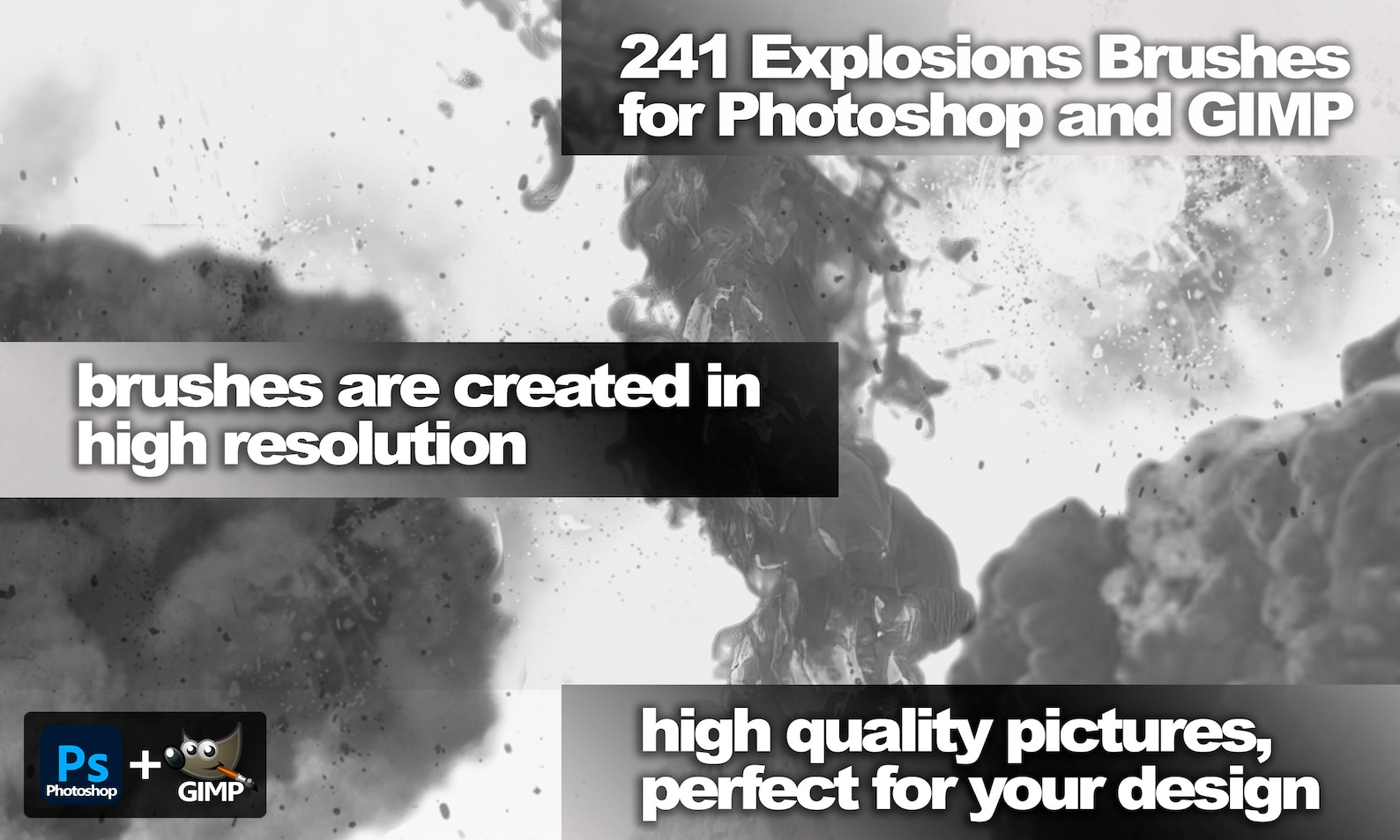 Explosions Brushes, Brushes for GIMP Fragments of Explosions