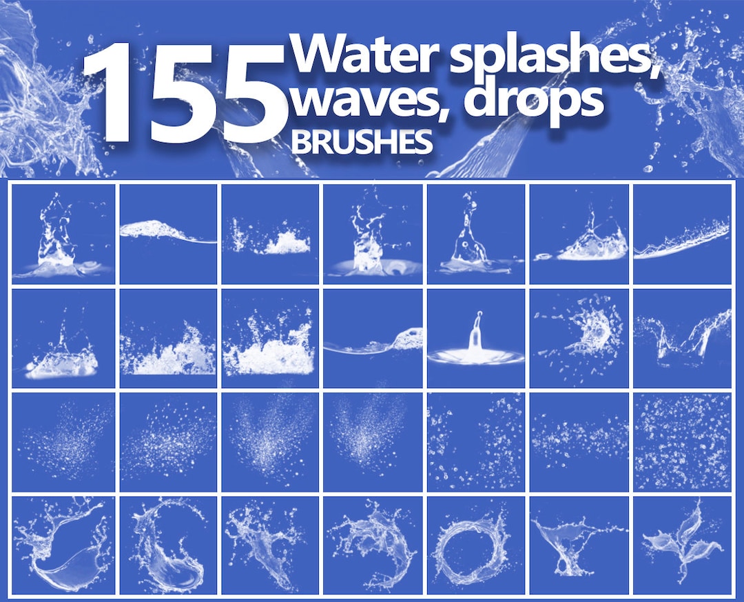Water Splash Photoshop Brushes Sea Wave Brushes Drops - Etsy Norway