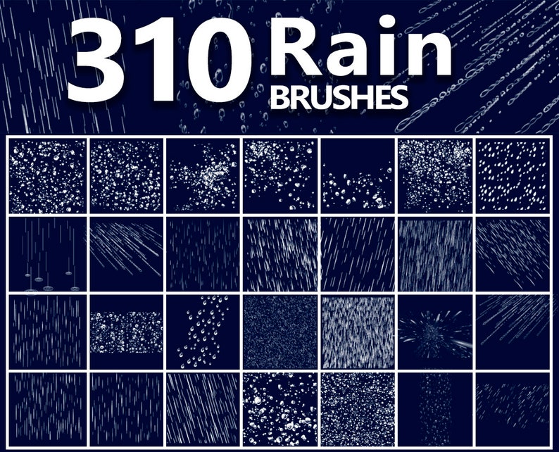 Rain Brushes Water Ripple ABR, Water Bubbles Brushes
