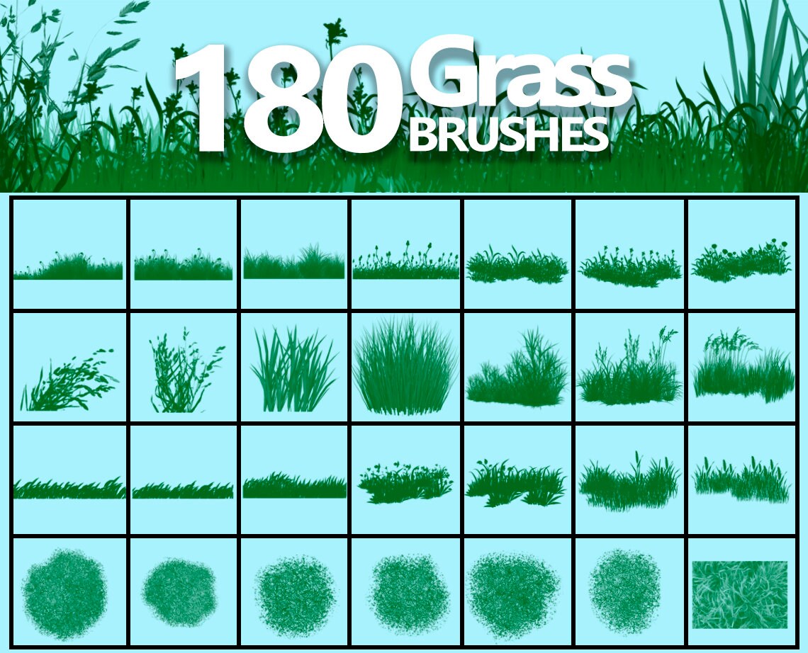 Grass Brushes ABR Brushes Grass Background Green Etsy.de