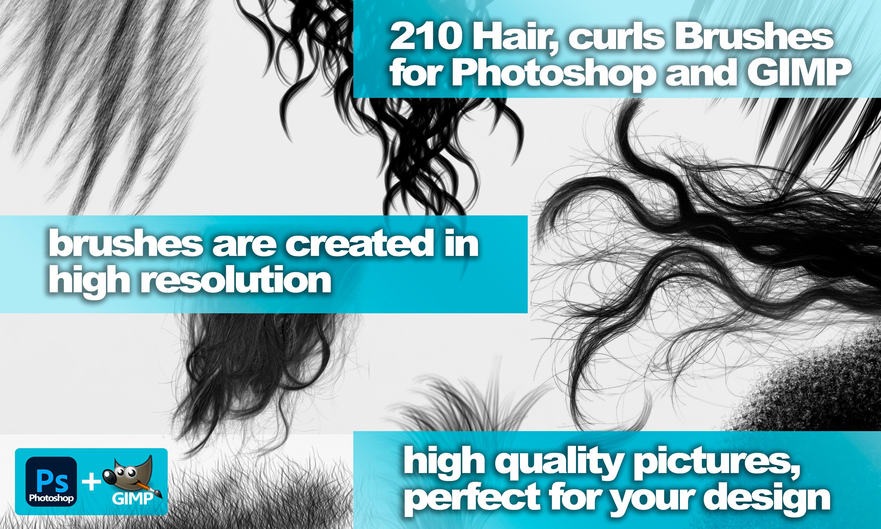 Hair Brushes Strands of Hairs ABR Hairstyle Etsy