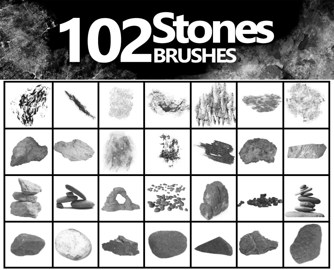 Stone Brush, Rock Texture, Stones ABR, Stone Wall, Decorative Stone