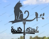 Cat Metal Weathervane for roofs, Weathervane Outdoor, Weathervane Garden, Weathervane Copper, Farm House Decor, Weathervane for cupola