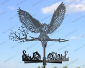 Owl Metal Weathervane for roofs, Weathervane Outdoor, Weathervane Garden, Weathervane Copper, Farm House Decor, Weathervane for cupola