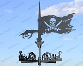 Pirate Flag Metal Weathervane for roofs, Weathervane Outdoor, Weathervane Garden, Weathervane Copper, Farm House Decor, Weathervane cupola