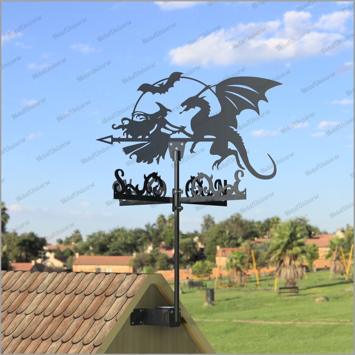 Witch Metal Weathervane for Roofs Weathervane Outdoor Etsy