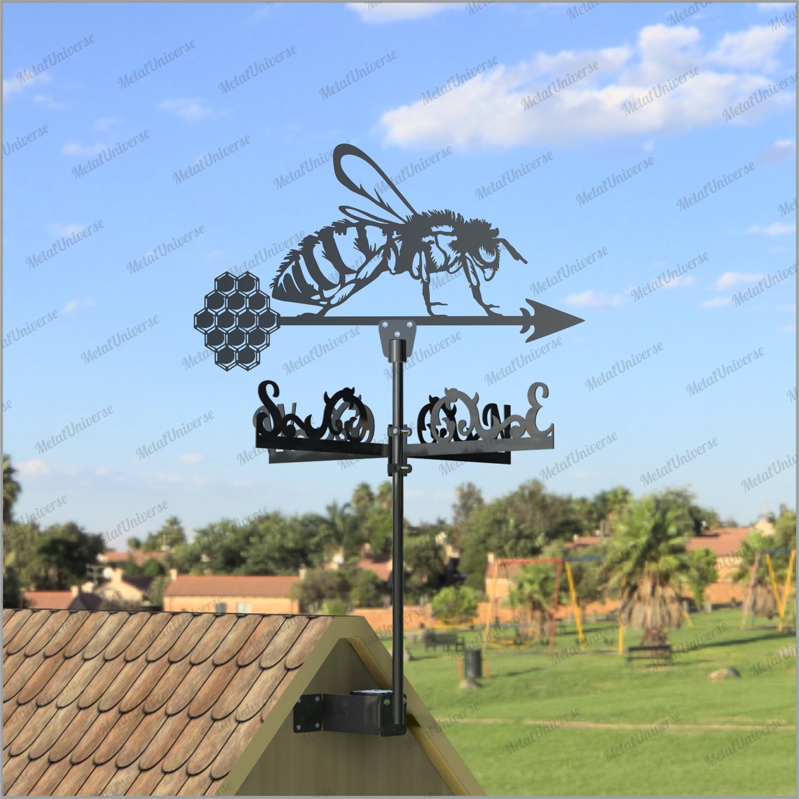 Bee Metal Weathervane for roofs Weathervane Outdoor Etsy