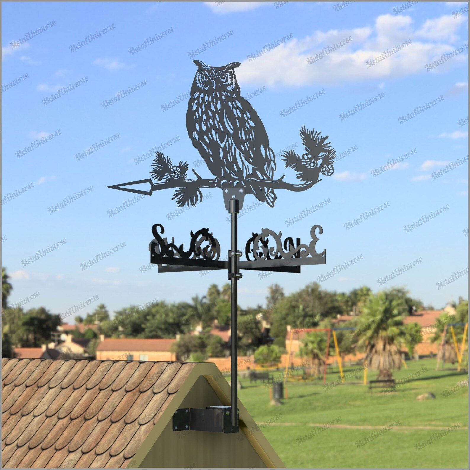 Owl Metal Weathervane for roofs Weathervane Outdoor Etsy