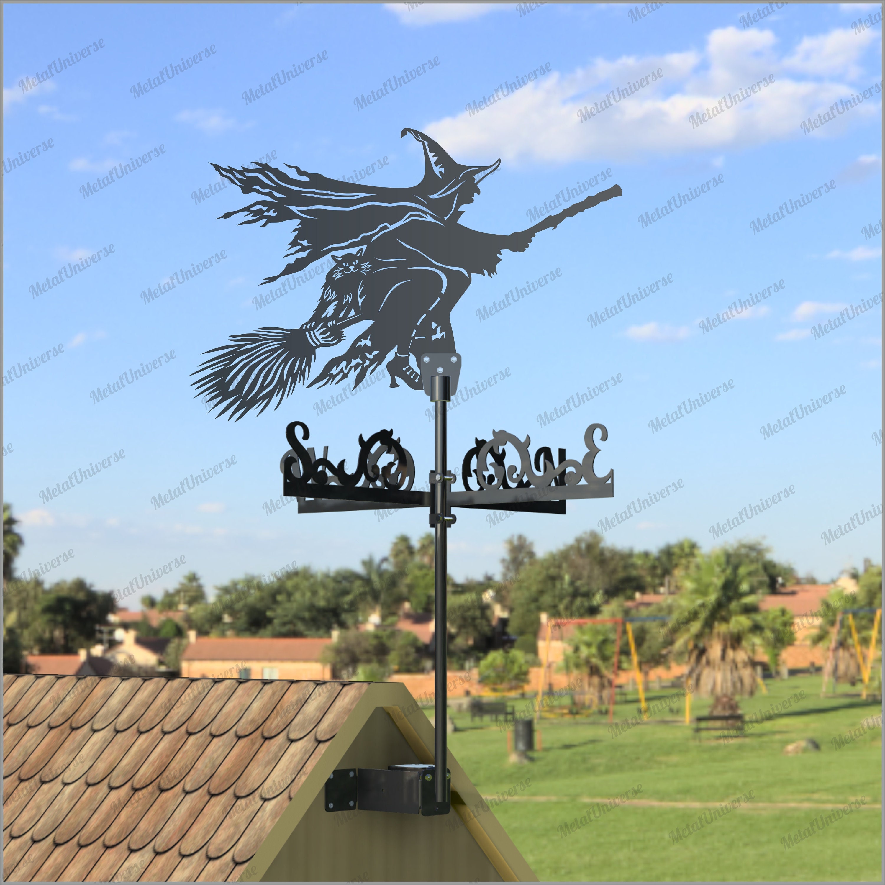 Witch Metal Weathervane for roofs Weathervane Outdoor Etsy