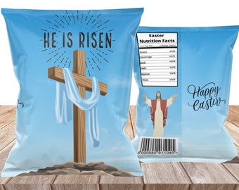 DIGITAL DOWNLOAD Easter Chip Bag Favor Bag Wrapper Printable