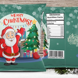 Digital Christmas Chip Bag Png file Christmas PNG Instant download Christmas Chip Bag, Christmas Chip Bag Wrapper