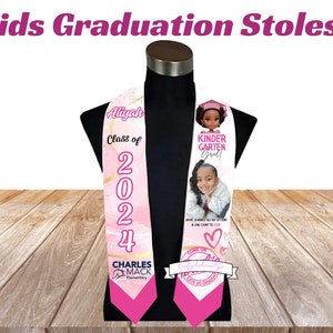 Pre-K Kindergarten Stoles Customized Elementary School Personalized Graduation Stoles