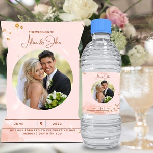 wedding chip bag editable template