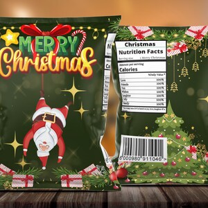Digital Christmas Chip Bag Png file Christmas PNG Instant download Christmas Chip Bag, Christmas Chip Bag Wrapper