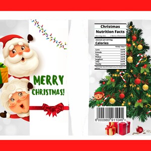 Christmas chip bag template
