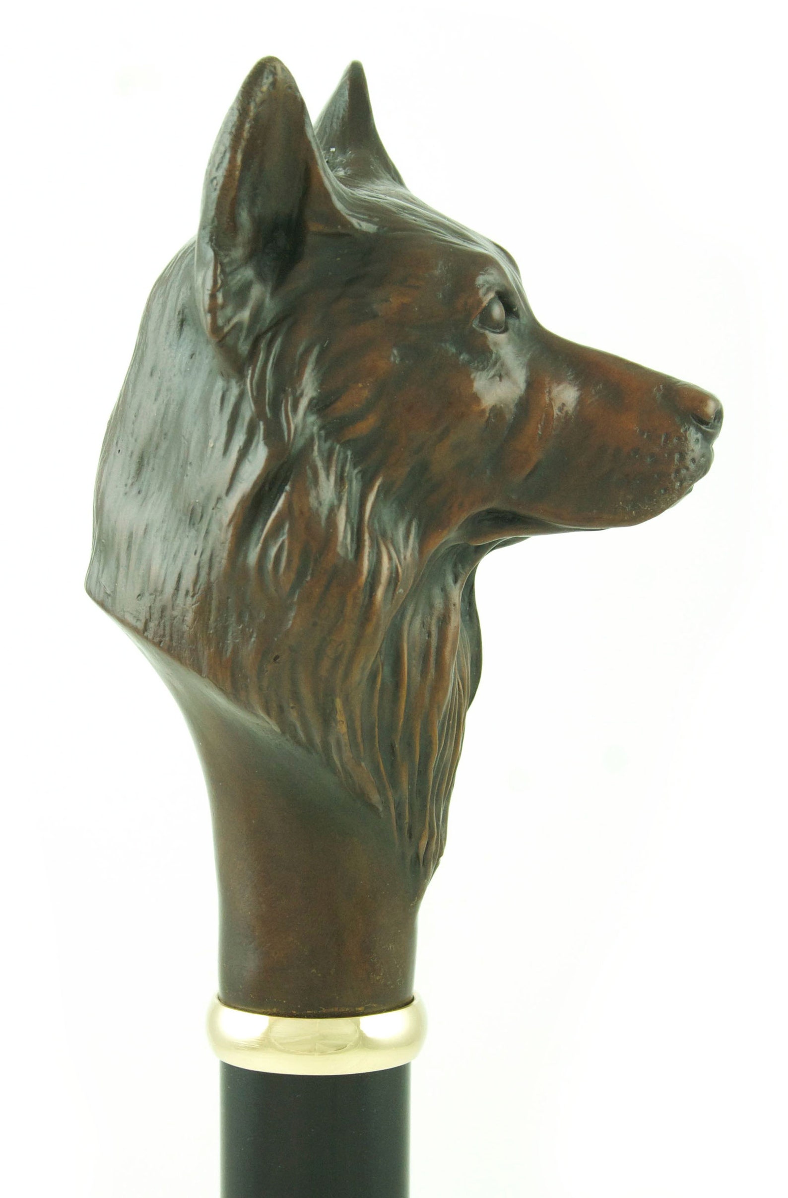 German Shepherd Walking Cane. Collectable Bronze Headed Etsy