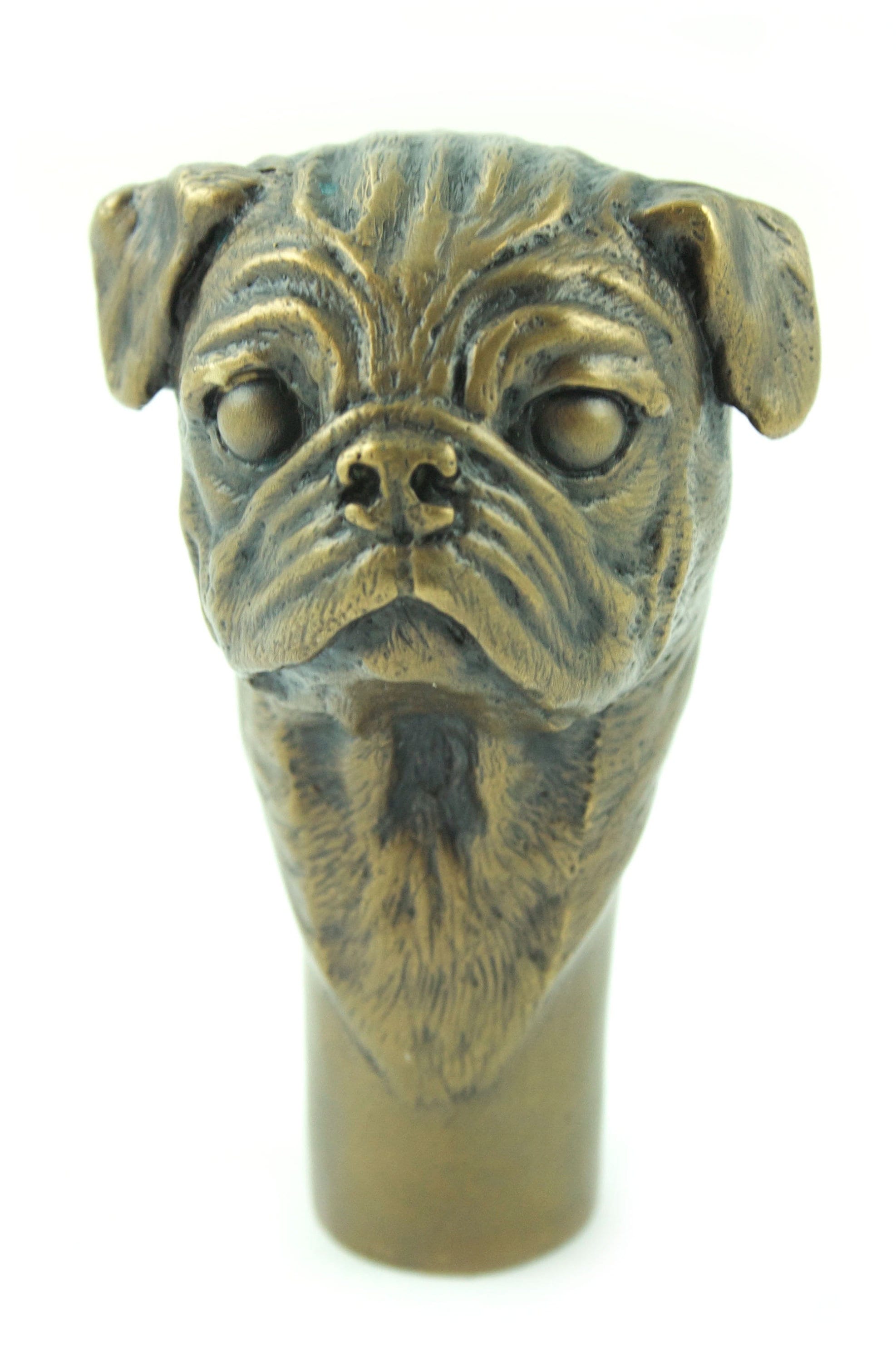 Antique Pug French Bull Dog Glove Holder Walking Stick Cane