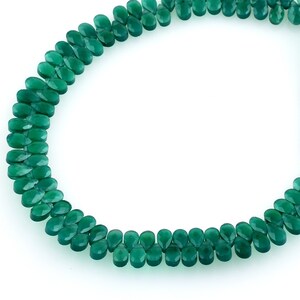 8 inch Green Onyx Faceted Pear Beads, Natural Green Onyx Faceted Pear Briolette, Onyx Briolette Beads, Green Onyx Faceted