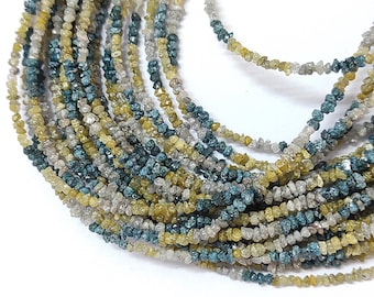 Natural Multi Color ROUGH DIAMOND Beads Top Quality Natural Raw Diamond Uncut Beads for Jewelry Making Multi Diamond Strands, Loose Beads