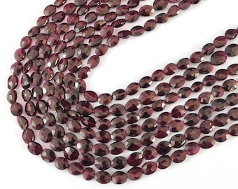 13 inch Natural Garnet Beads, AAA Grade Garnet Oval Beads, Garnet Faceted Beads, Garnet Faceted Oval Shape Beads, Garnet Faceted Beads