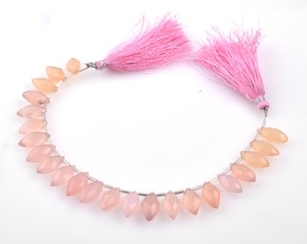 Natural Pink Chalcedony Faceted Rhombus Shape Briolettes Beads, Pink Chalcedony Faceted Gemstone Jewelry Making Supply Beads