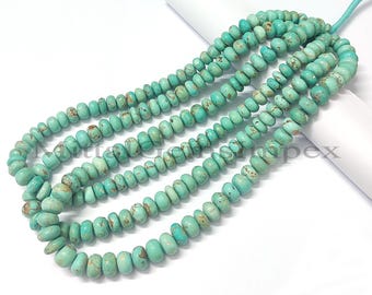 TURQUOISE, Amazing 100% Natural Turquoise Smooth Rondelle Beads, Turquoise Beads, Rondelle beads, Gemstone Beads,16inch,Jewelry making Beads