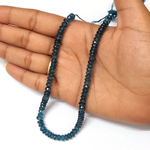 London Blue Topaz Coated Faceted Rondelle Gemstone Beads, London Blue Topaz Beads, Approx: 5.5mm, Use in Jewelry,Necklaces,Bracelets,Earring