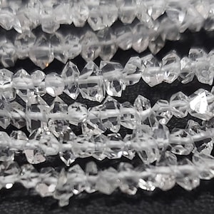 Enlarged picture White Herkimer Diamond Quartz Nuggets Beads, Raw Diamond Gemstone Beads, Use in Jewelry, Necklaces, Bracelets, Earring