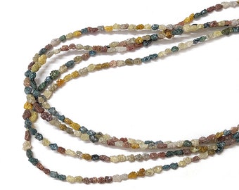 Enlarged Picture Superb Natural Multi Color Straight Drill Diamond Uncut Beads, Multi Diamond Beads, Diamond Beads,17inch,Beads, Loose Beads