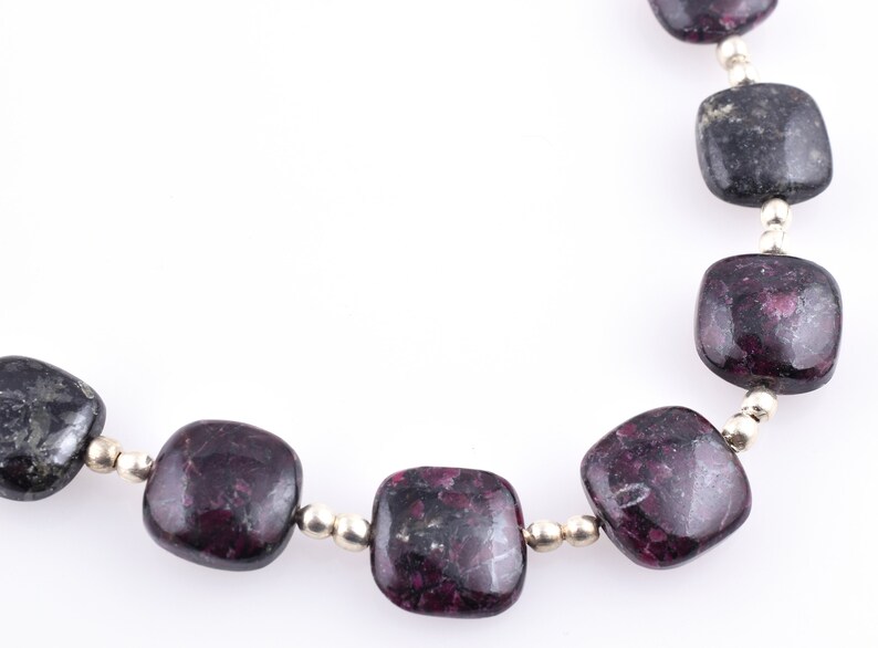12mm-13mm Eudialyte Beads Eudialyte Handmade Beads Eudialyte Smooth Beads Eudialyte Cushion Shape Beads 7 Pcs Eudialyte Gemstone Beads