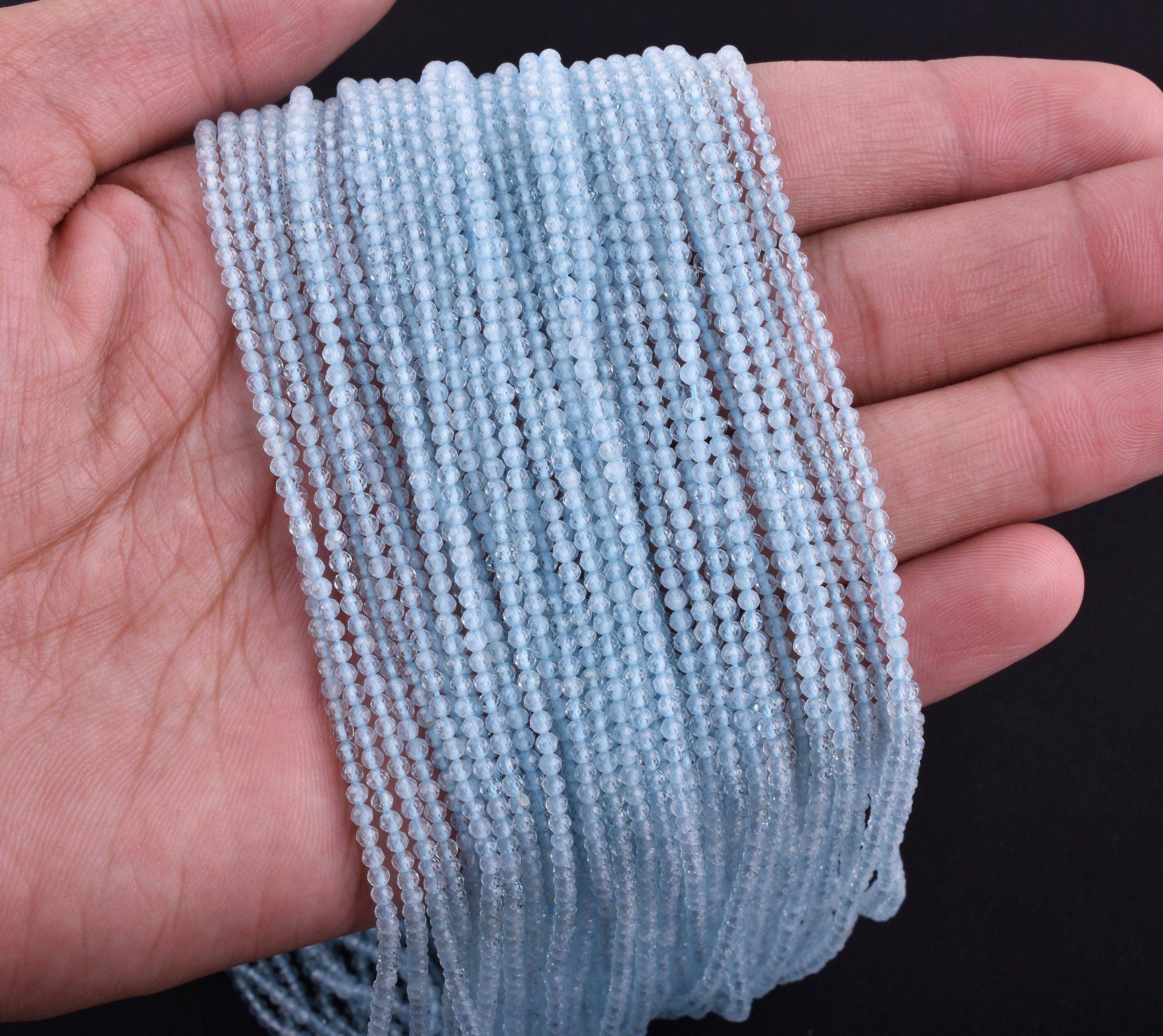 Perline Sfaccettate Rotonde 4x2,5 Mm - Jet AB X12,5 Cm - Foto 12