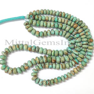 TURQUOISE, Amazing 100% Natural Turquoise Smooth Rondelle Beads, Turquoise Beads, Turquoise Gemstone Beads, Strand, Jewelry Making Beads,16&quot;