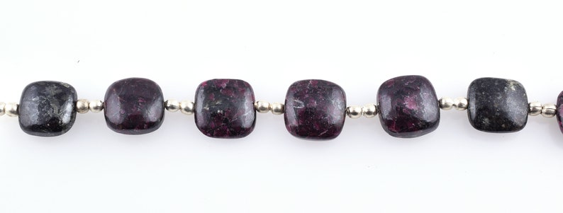 12mm-13mm Eudialyte Beads Eudialyte Handmade Beads Eudialyte Smooth Beads Eudialyte Cushion Shape Beads 7 Pcs Eudialyte Gemstone Beads