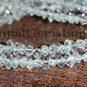 Enlarged picture AAA Clear White Herkimer Diamond Quartz Nuggets Beads, Raw Diamond Diamond Gemstone Beads, Herkimer Rough Stone