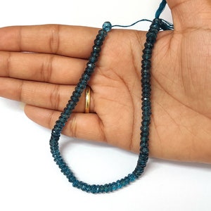London Blue Topaz Coated Faceted Rondelle Gemstone Beads, London Blue Topaz Beads, Approx: 5.5mm, Blue topaz beads, Topaz Beads, London BT