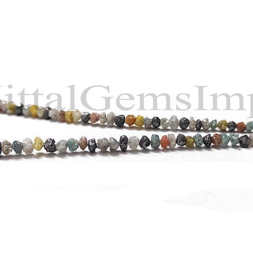 Enlarged Picture Rare Natural Multi Color Uncut Raw Diamond Center Drilled Beads, Multi Color shops Diamond Beads,16inch,Diamond Beads,Raw Diamond
