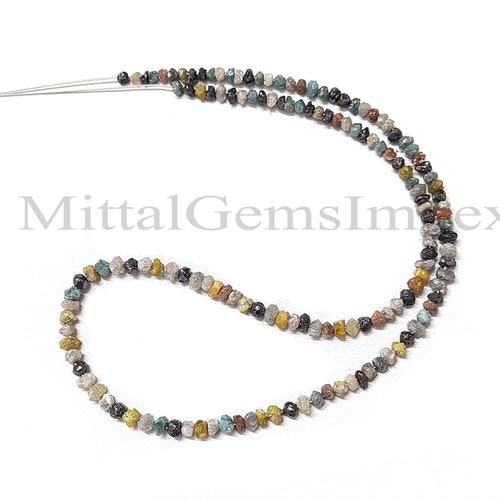 Enlarged Picture Rare Natural Multi Color Uncut Raw Diamond Center Drilled Beads, Multi Color shops Diamond Beads,16inch,Diamond Beads,Raw Diamond