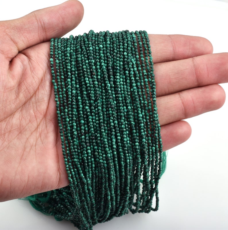 AAA Natural Malachite Semi Precious Gemstone Loose Beads for Jewelry Making Beads 12.5 Malachite Gemstone 2-2.5mm Micro Faceted Beads AAA Natural Malachite Semi Precious Gemstone Loose Beads for Jewelry Making Beads 12.5 Malachite Gemstone 2-2.5mm Micro Faceted Beads
