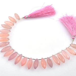 Natural Pink Chalcedony Faceted Marquise Shape Briolettes Beads,Pink Chalcedony Faceted Loose Gemstone Jewelry Making Beads