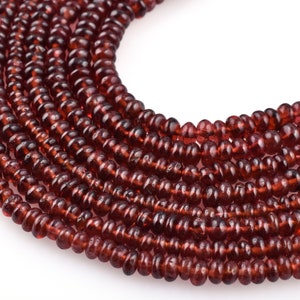 16 inch Natural Mozambique Garnet Smooth Rondelle Beads,Garnet Plain Beads,Garnet Rondelles Beads,4.5-5mmGarnet Beads,Garnet Smooth Rondelle