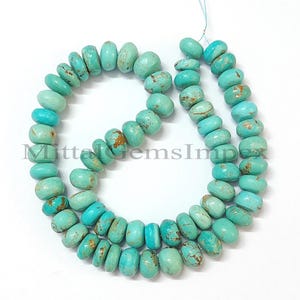 TURQUOISE, Amazing 100% Natural Turquoise Smooth Rondelle Beads, Turquoise Beads, Turquoise Gemstone Beads, Strand, Jewelry Making Beads,16&quot;